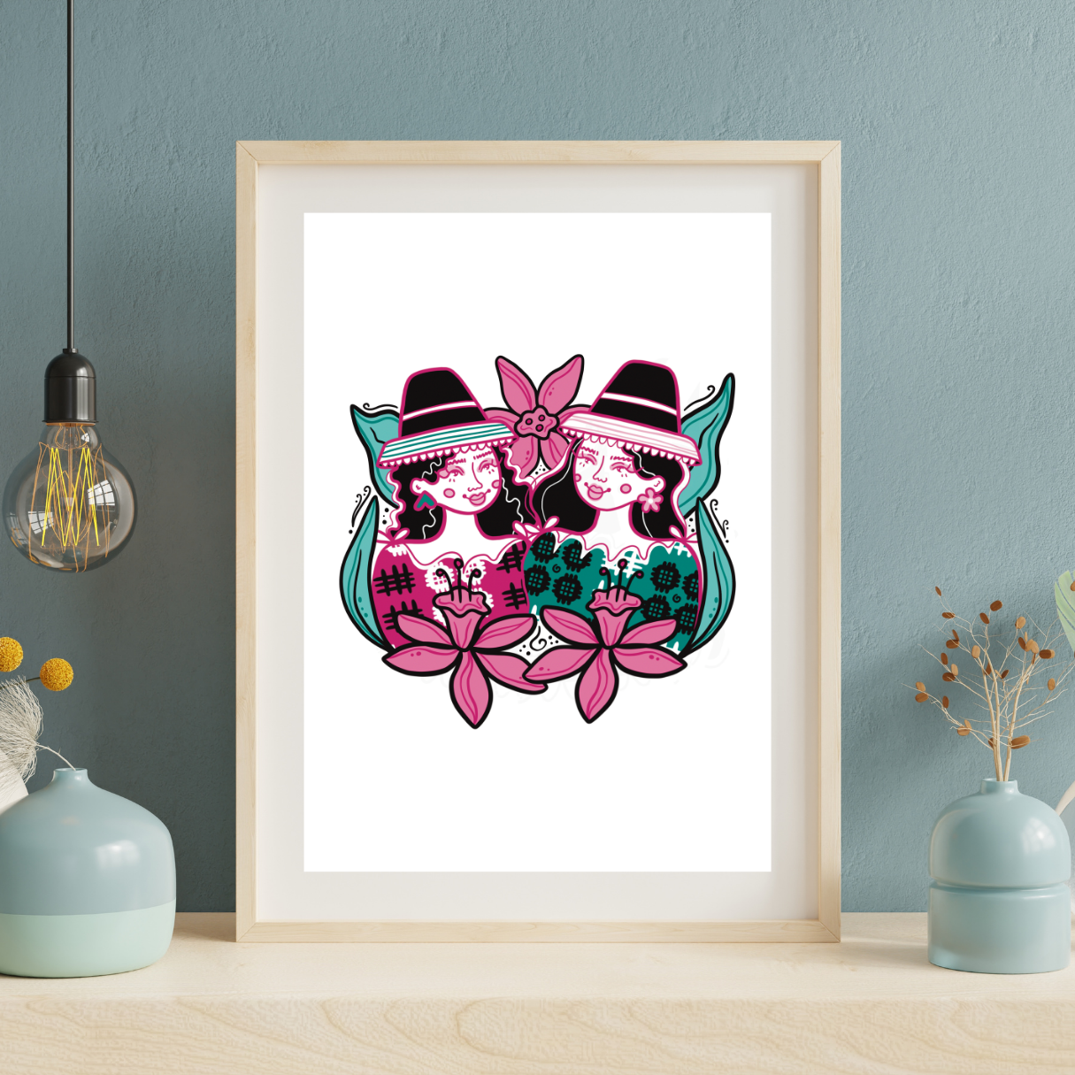 Mili a Lili Welsh Ladies - Unframed Print