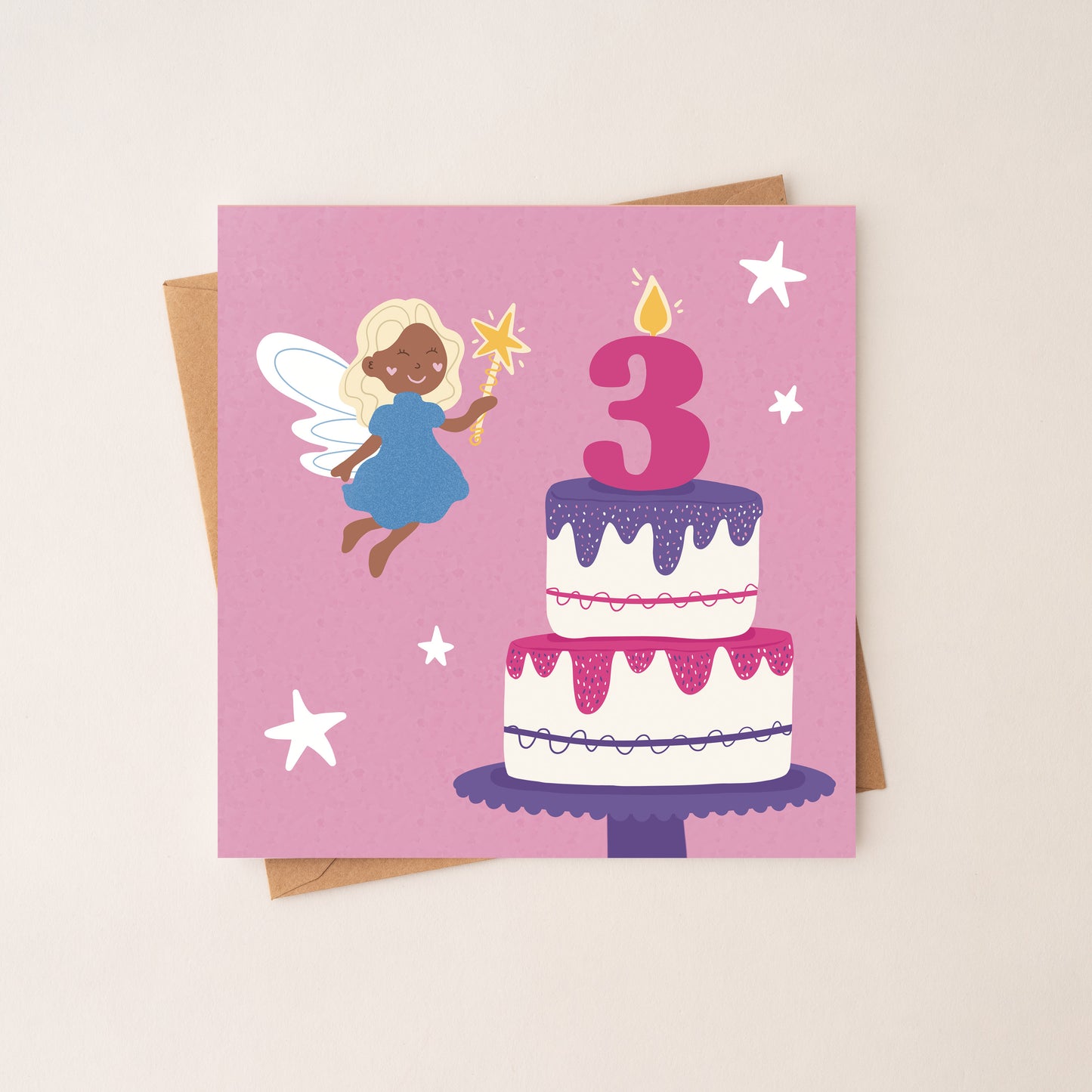 3 Age Girl Birthday Card