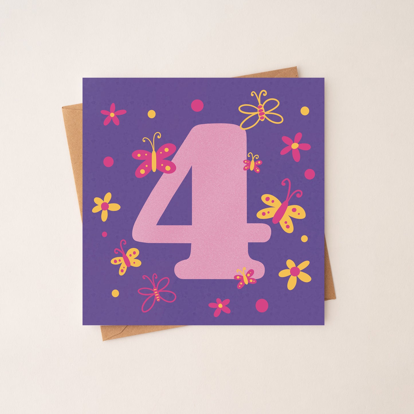 4 Age Girl Birthday Card