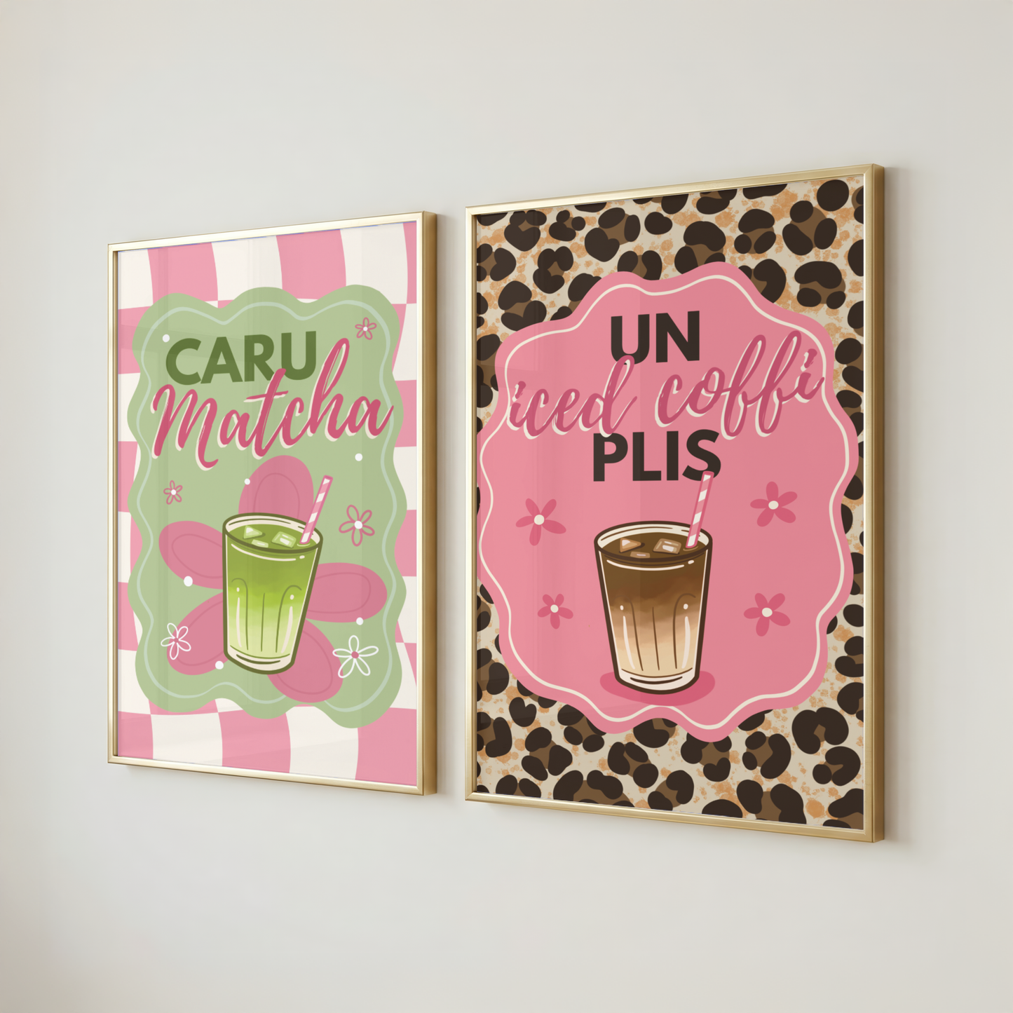 'Un Iced Coffi Plis' - One Iced Coffee Please. UNFRAMED art print