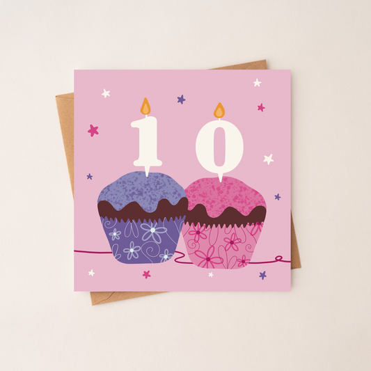 10 Age Girl Birthday Card