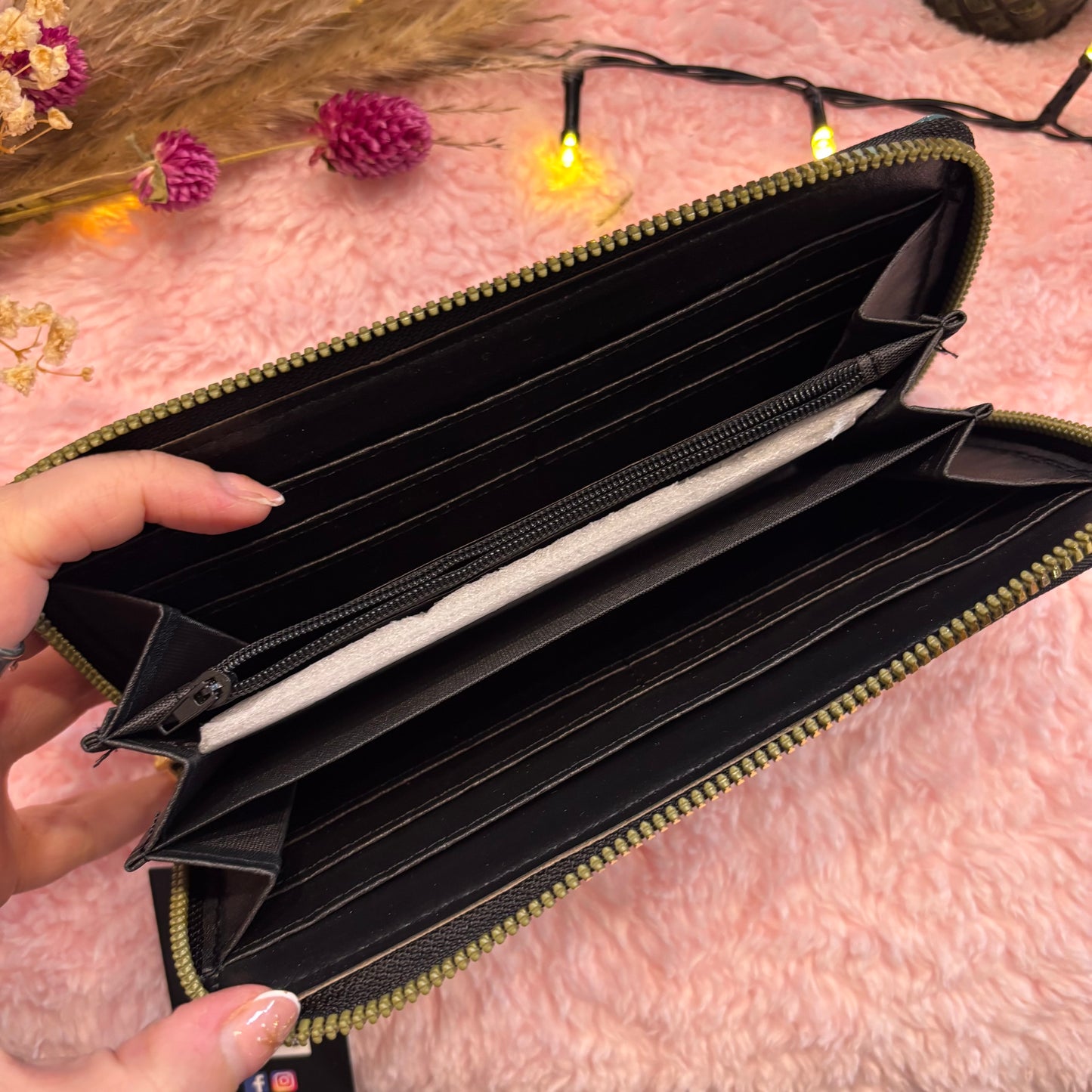 Teal Welsh Tapestry Blanket Design Print PU Purse