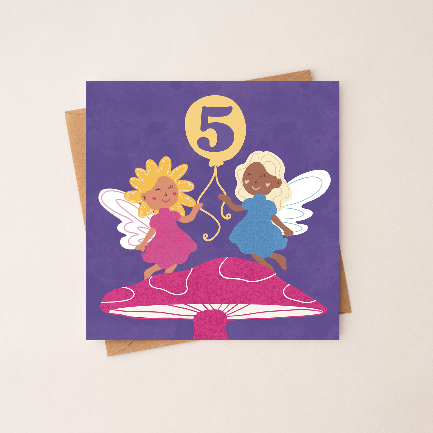 5 Age Girl Birthday Card