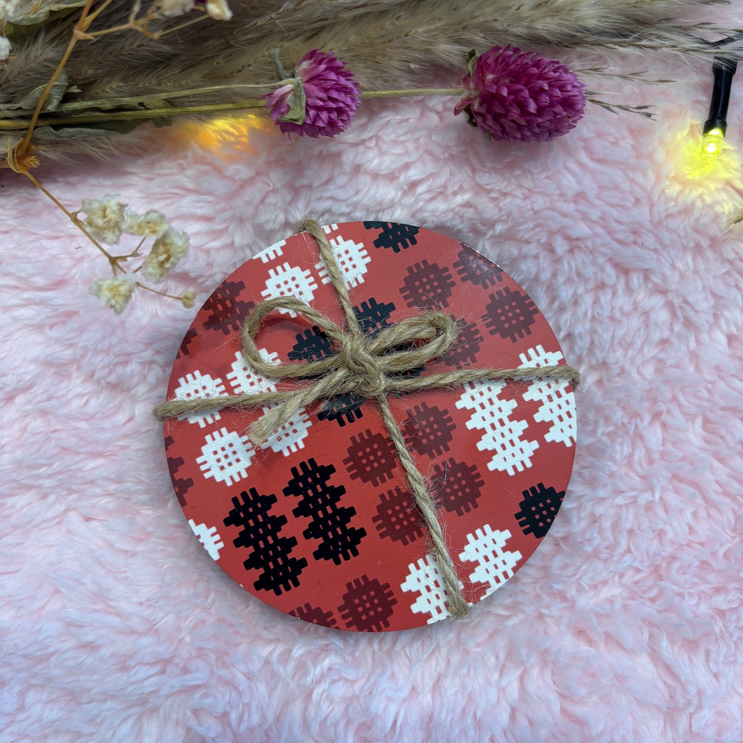 Set of 4 Red Carthen Coasters