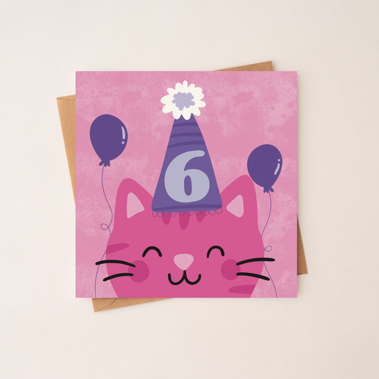 6 Age Girl Birthday Card