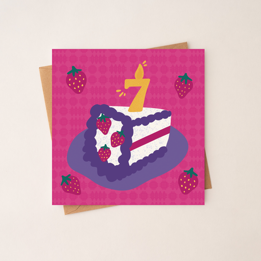 7 Age Girl Birthday Card