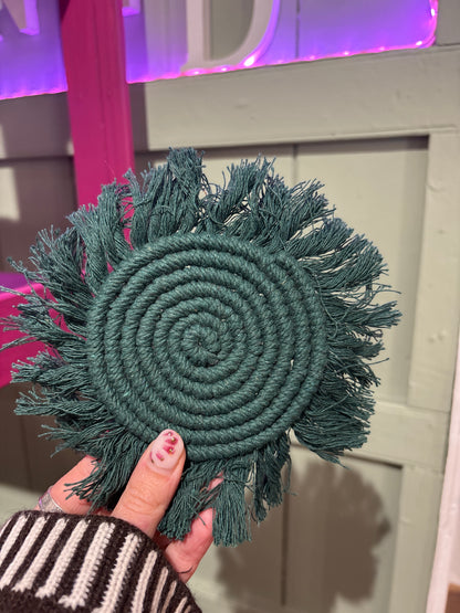 Handmade macrame coasters