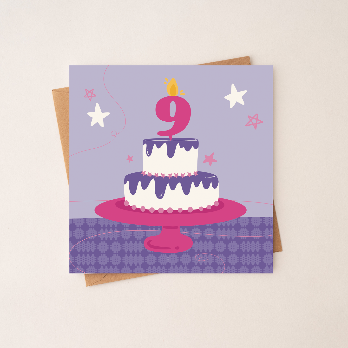 9 Age Girl Birthday Card