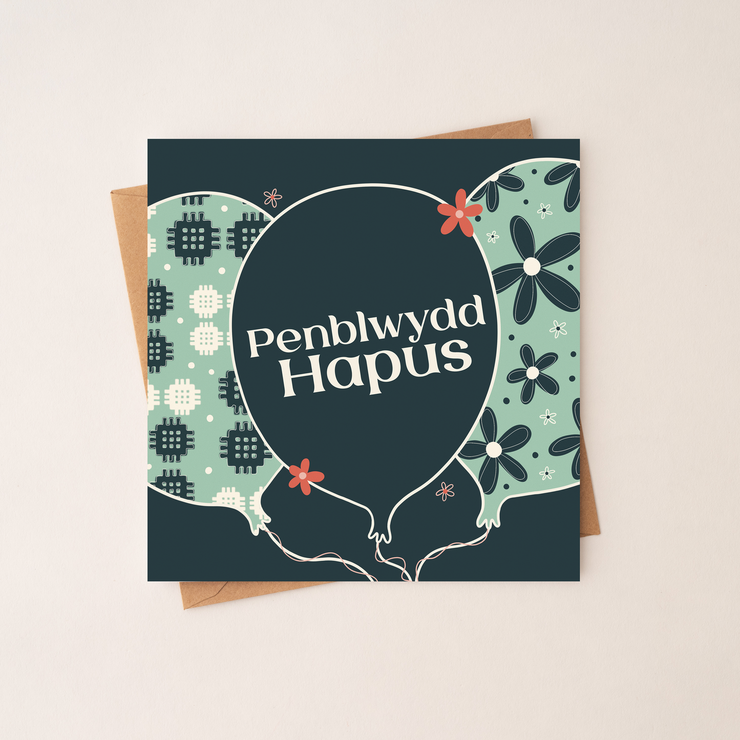Penblwydd Hapus Balŵn - Welsh Birthday Card