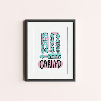 Cariad Lovespoons - Unframed Print