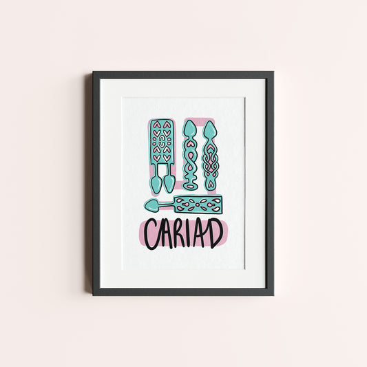 Cariad Lovespoons - Unframed Print