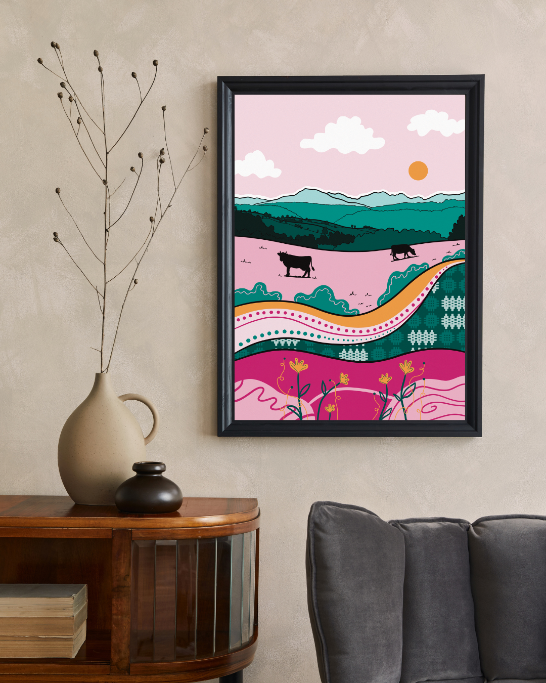 Gwartheg Y Gwanwyn - Unframed Print