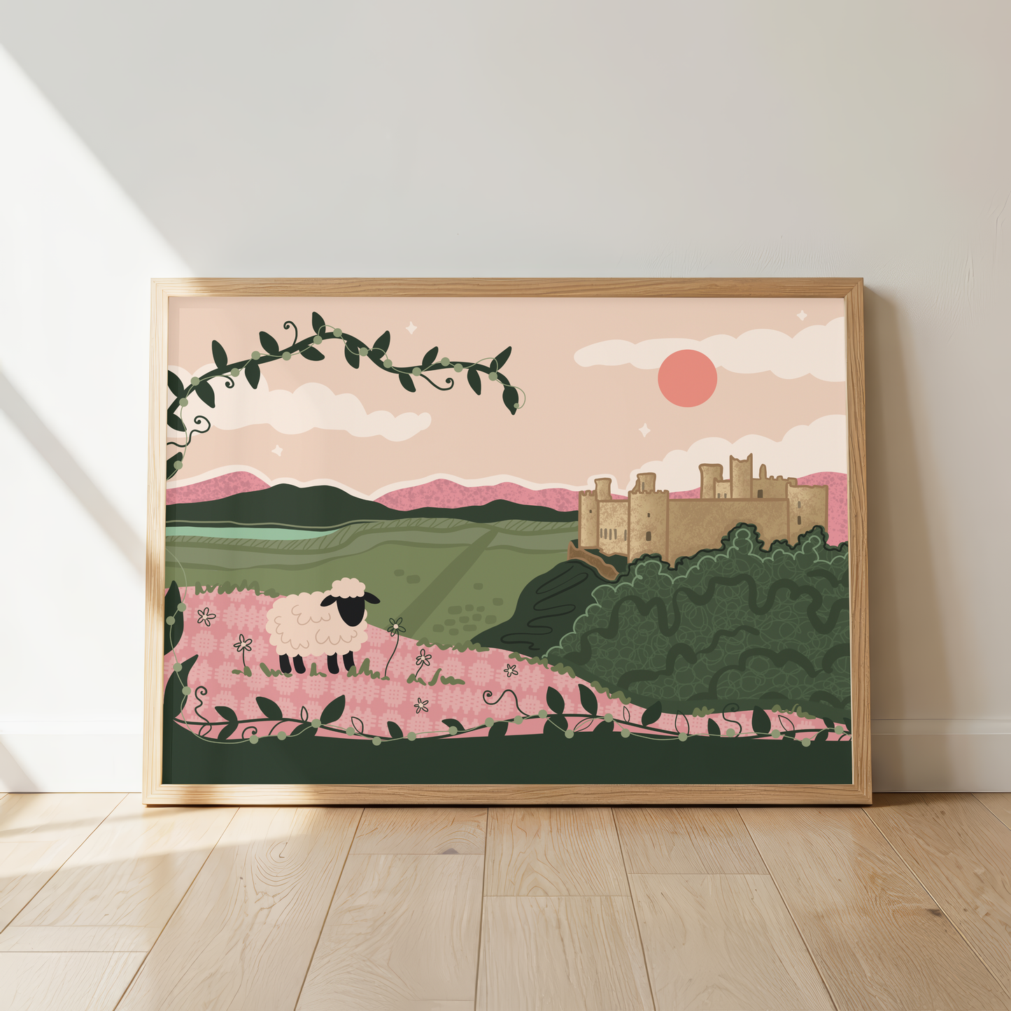 'Castell Harlech' Unframed Print