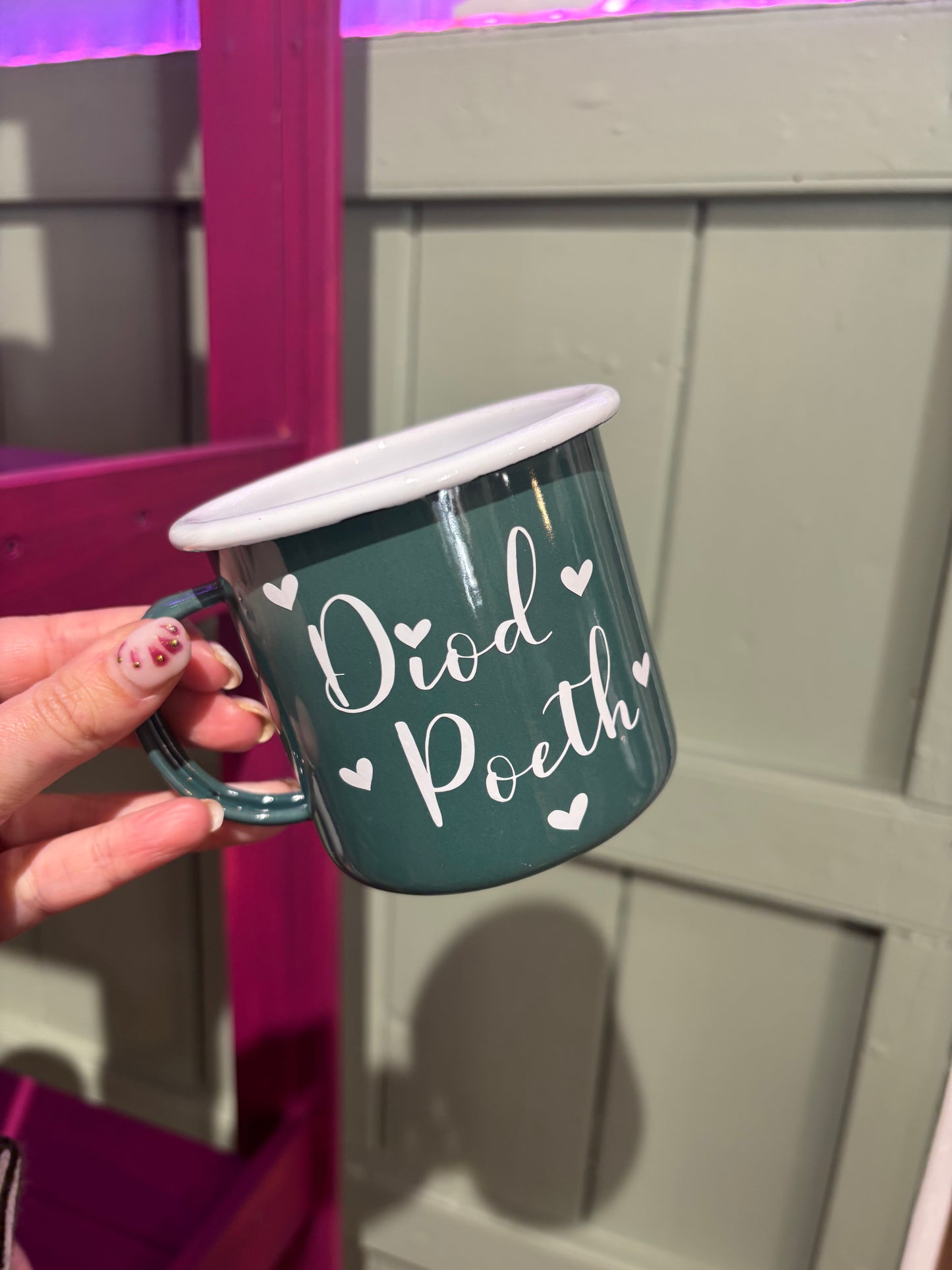 ‘Diod Poeth’ Enamel Mug