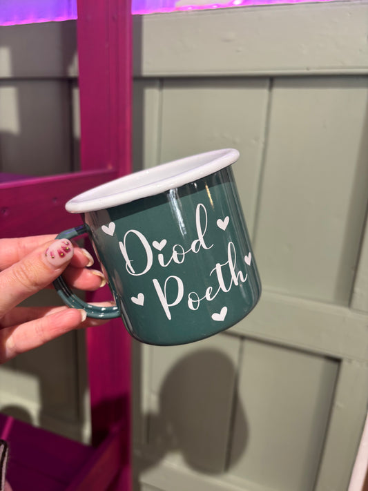‘Diod Poeth’ Enamel Mug