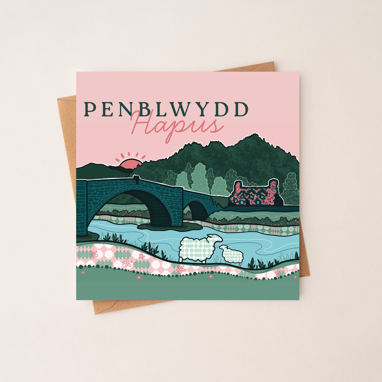 Pont Llanrwst Penblwydd Hapus - Welsh Birthday Card