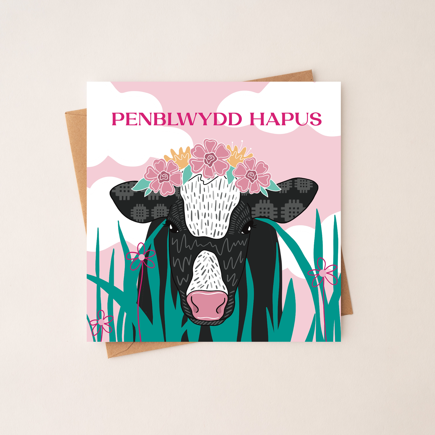 Penblwydd Hapus Buwch -  Welsh Birthday Card