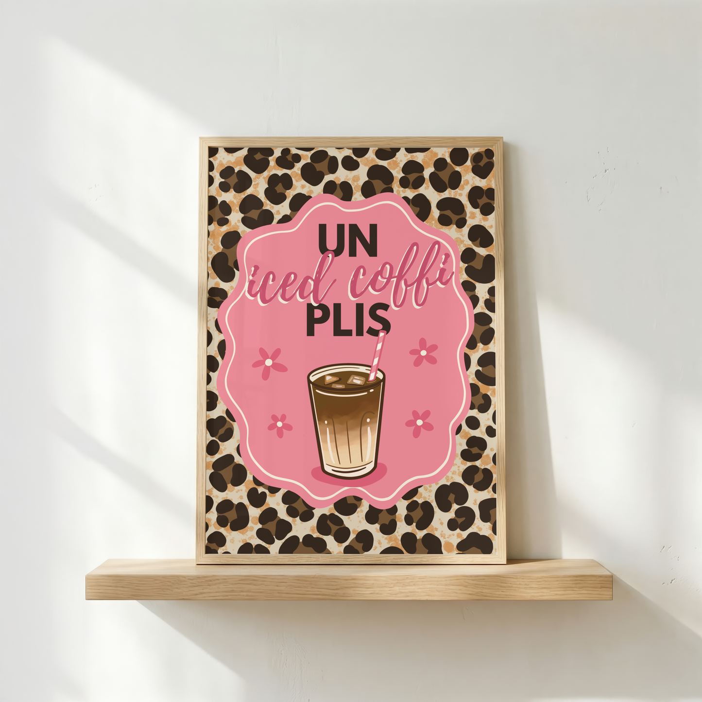 'Un Iced Coffi Plis' - One Iced Coffee Please. UNFRAMED art print