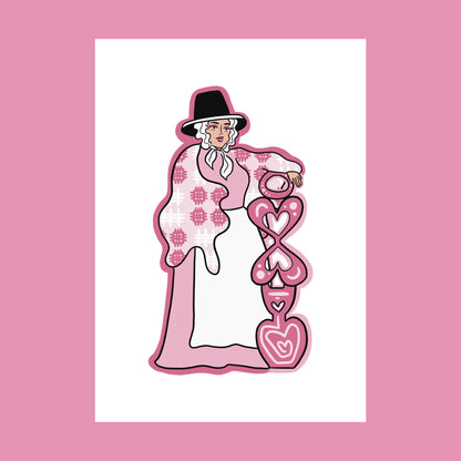 Lady and Lovespoon - Unframed Print