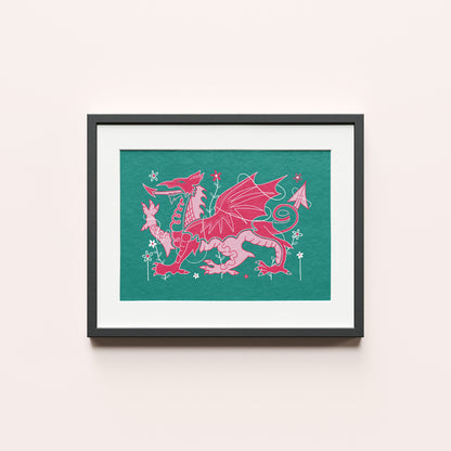 Y Ddraig / Welsh Dragon - Unframed Print